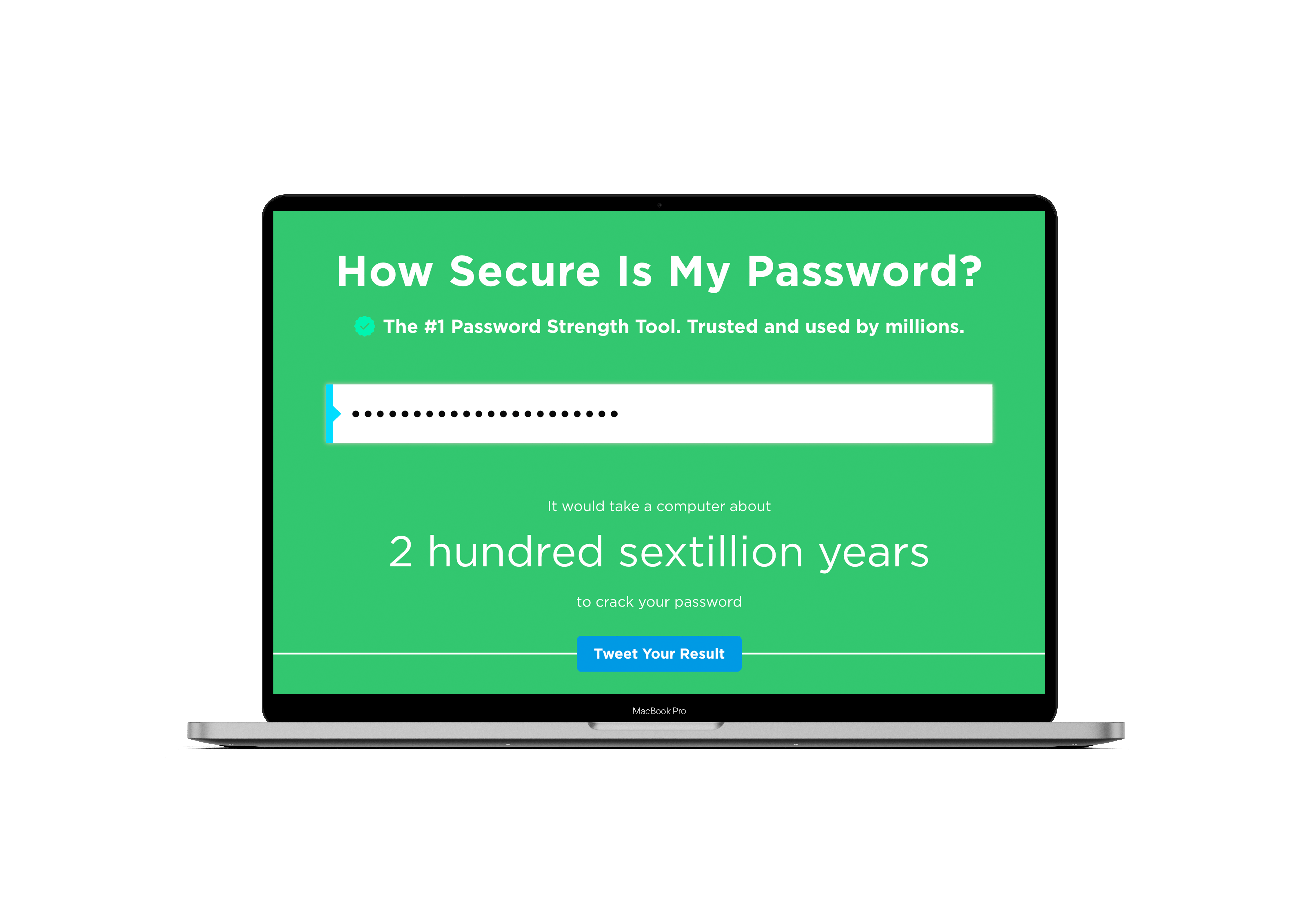 Password put through the website showing its a strong password