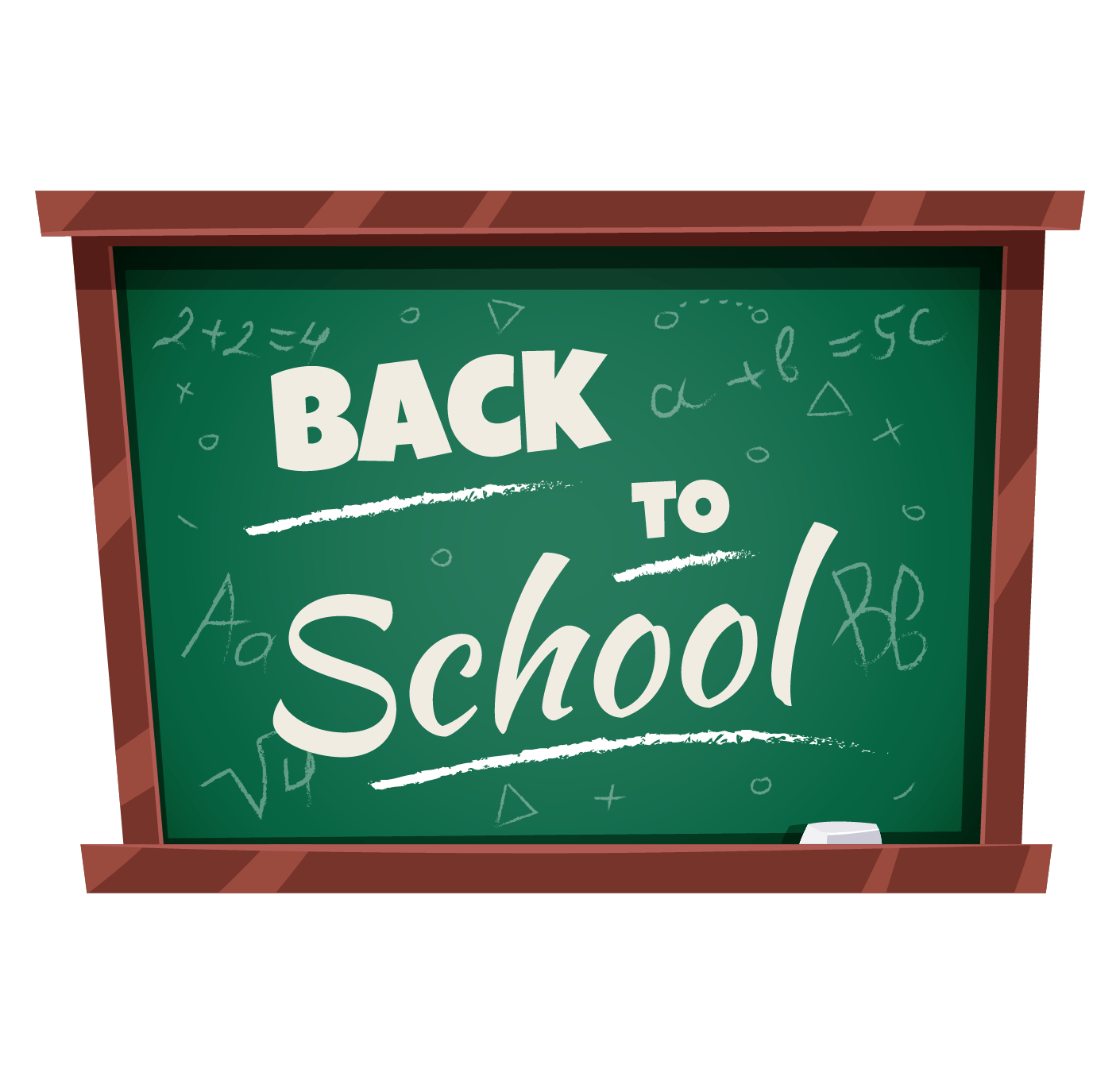 illustration of back to school wrote on a white board